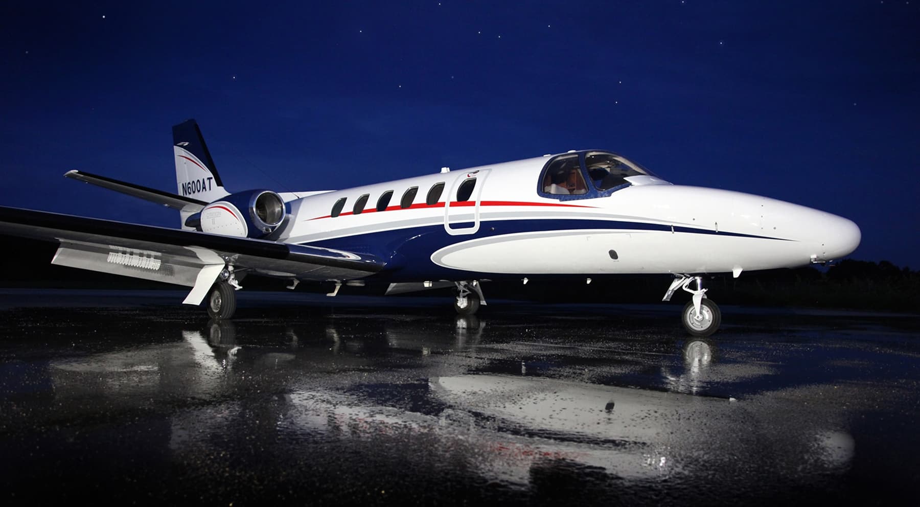 Aircraft with a fresh high-gloss paint finish applied at Ace Aircraft Refinishing's Bartow, Florida hangar
