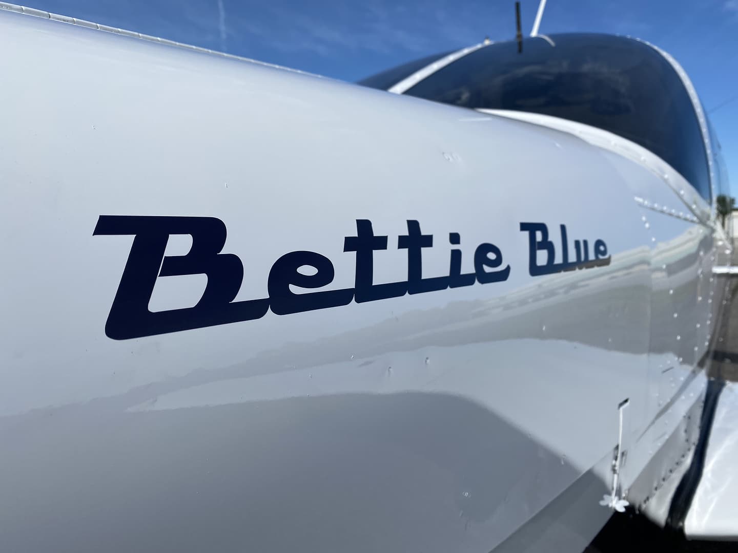 Private jet with fresh paint job