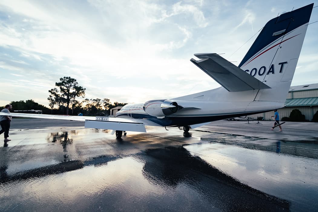 Aircraft refinishing process at Ace Aircraft's Bartow, Florida paint shop — combining technical precision with aesthetic craftsmanship